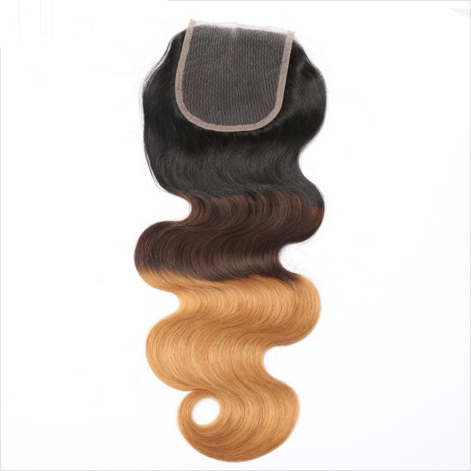 1b 4 27 Curly Lace Closure Full Hairs 100% Unprocessed No Shedding