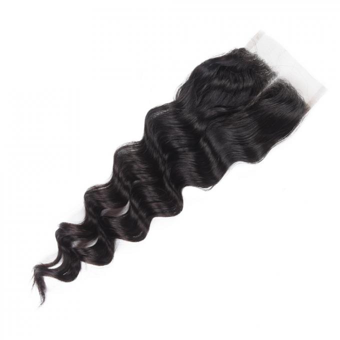 100% Unprocessed Hair Closure Pieces Brazilian Loose Wave Closure Real Hair