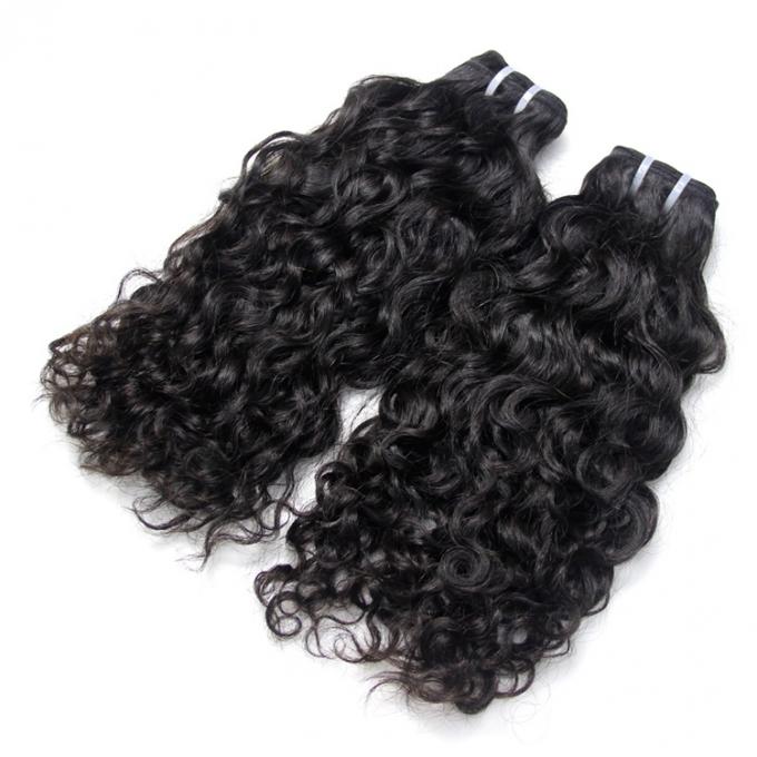 Water Wave Brazilian Human Hair Bundles Dyed And Bleached Available / 12-26 Inch