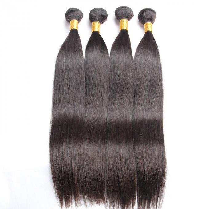 Silky Smooth Peruvian Straight Hair Bundles Weft 300 Gram With Lace Closure