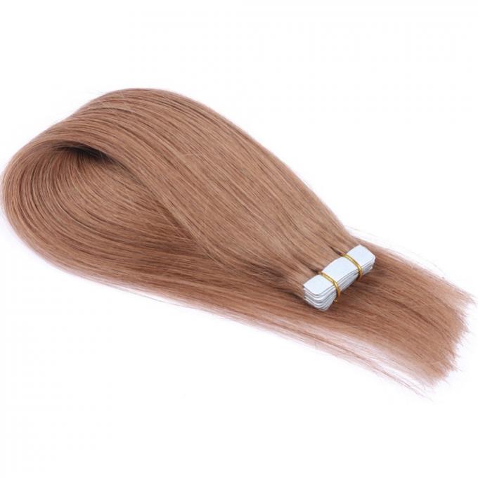 100 Human Hair Tape In Extensions , Tape Weft Hair Extensions No Shedding