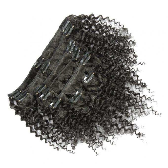 Length 20" Brazilian Safest Hair Extensions For Fine Hair , Deep Curly